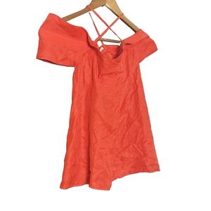 Paper Crown Orange Cold shoulder Blouse S Fall minimalist boho